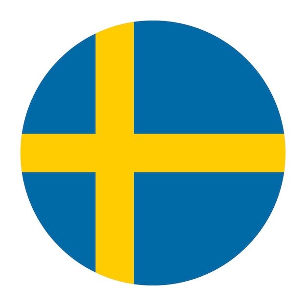 Vector redondo de la bandera de Suecia