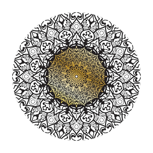 Vector redondo círculo abstracto estilo mandala de lujo