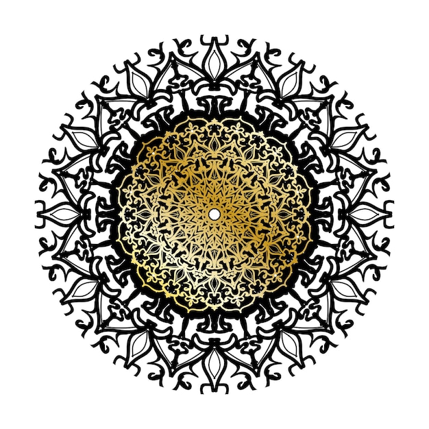 Vector redondo círculo abstracto estilo mandala de lujo