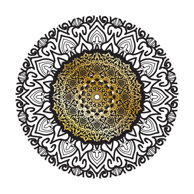 Vector redondo círculo abstracto estilo mandala de lujo