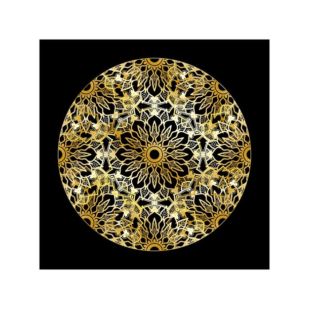 Vector redondo círculo abstracto estilo mandala de lujo