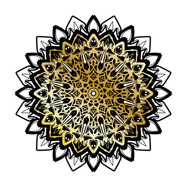 Vector redondo círculo abstracto estilo Mandala de lujo