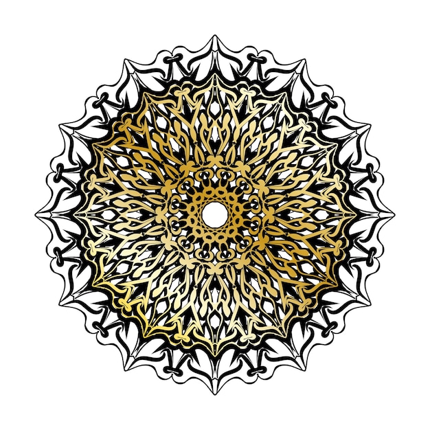 Vector redondo círculo abstracto estilo mandala de lujo