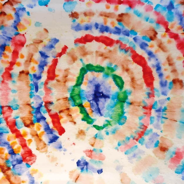 Vector vector redondos círculo corbata teñido remolino espiral teñido bokeh arcoíris pincel círculo impresión multicolor hippi