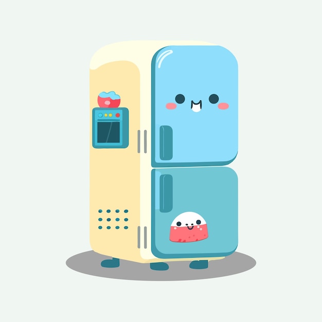 Vector vector refrigerador lindo estilo de dibujos animados