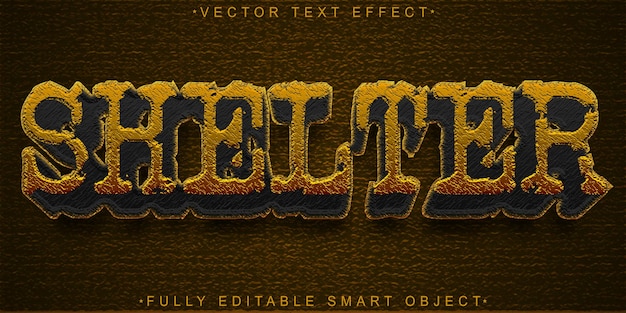 Vector de refugio Objeto inteligente totalmente editable Efecto de texto Refugio Seguridad Seguridad