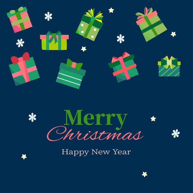 Vector de regalos y elementos navideños