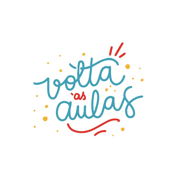 vector de regreso a la escuela portugués decorativo letras brasileñas