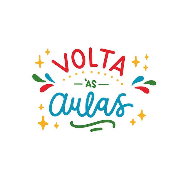 vector de regreso a la escuela portugués letras brasileñas