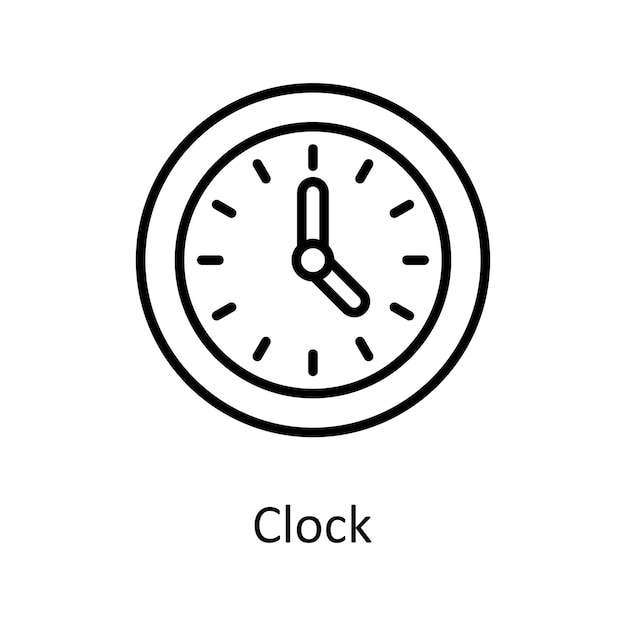 Vector de reloj Contorno Icono Ilustración de diseño Símbolo médico en fondo blanco Archivo EPS 10
