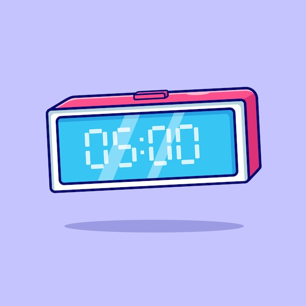 Vector vector de reloj de escritorio led, ilustración, icono plano