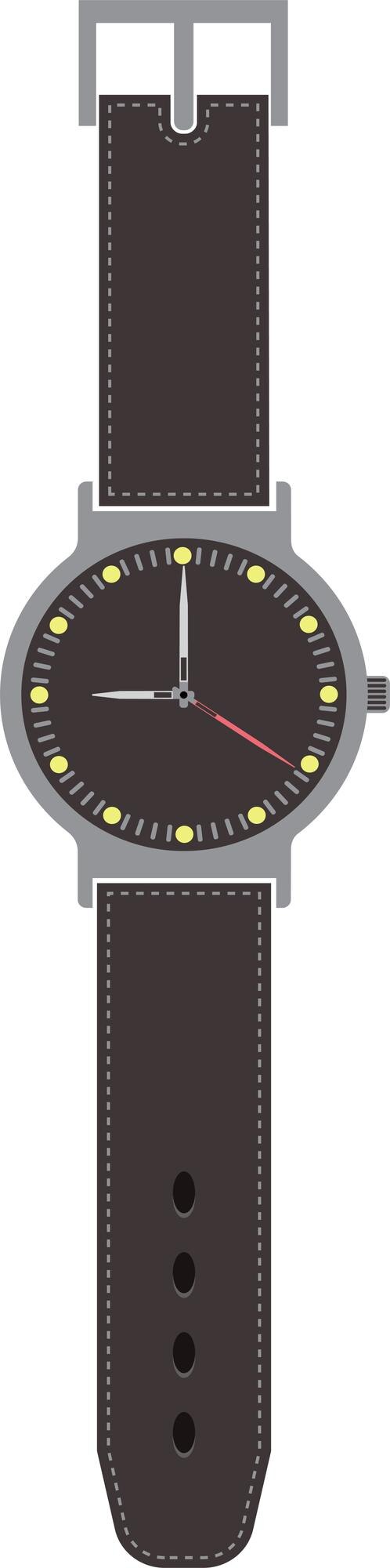 Vector vector de reloj de muñeca animado negro