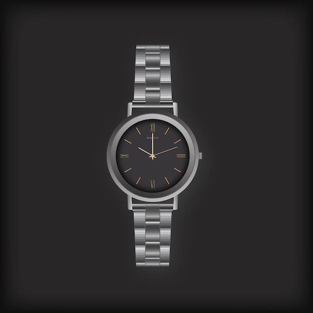 vector de reloj de pulsera de cadena