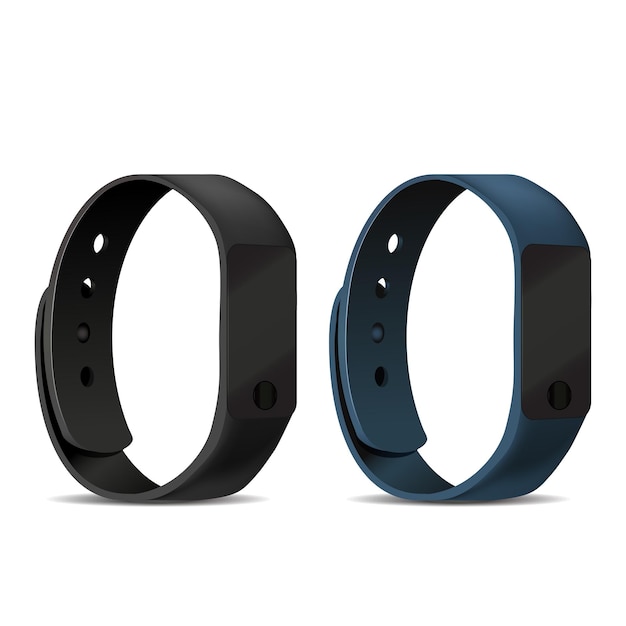 Vector de relojes de fitness detallados y realistas en 3D