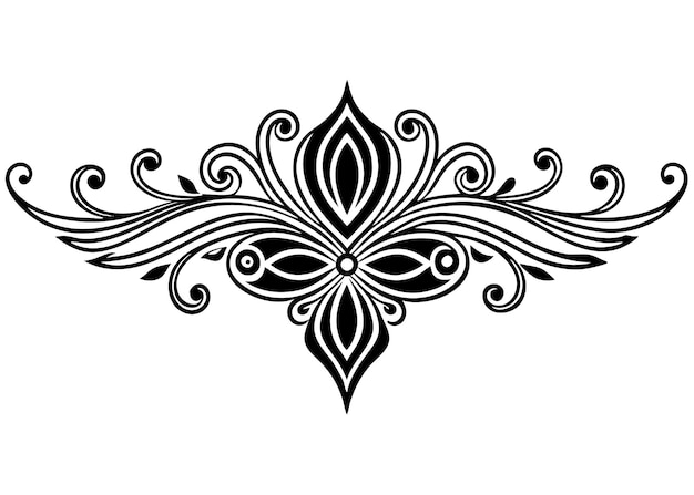 Vector de remolinos y bordes florales decorativos dibujados a mano