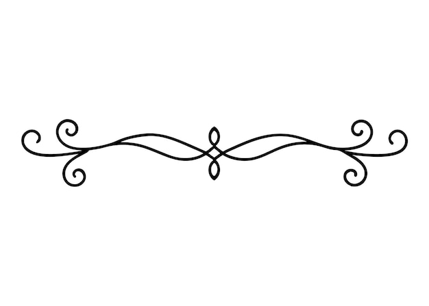 Vector de remolinos y bordes florales decorativos dibujados a mano