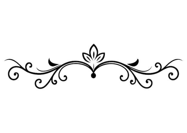 Vector de remolinos y bordes florales decorativos dibujados a mano