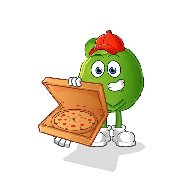 Vector de repartidor de pizza de guayaba. personaje animado