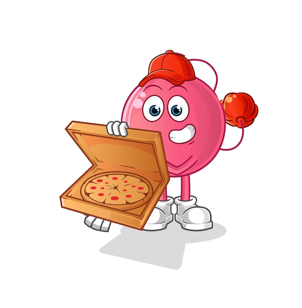Vector de repartidor de pizza de perfume. personaje animado