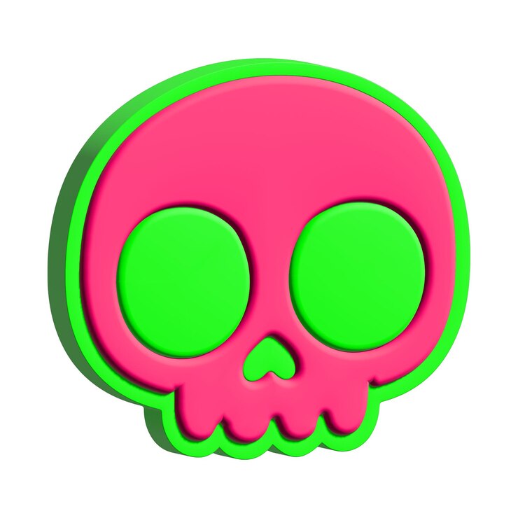 Vector vector de representación 3d de cráneo