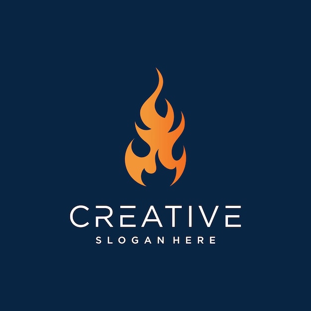 Vector resumen del logotipo de fuego vector premium