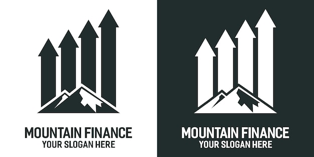 Vector resumen de la montaña y el logotipo de las finanzas