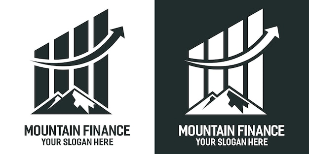 Vector resumen de la montaña y el logotipo de las finanzas