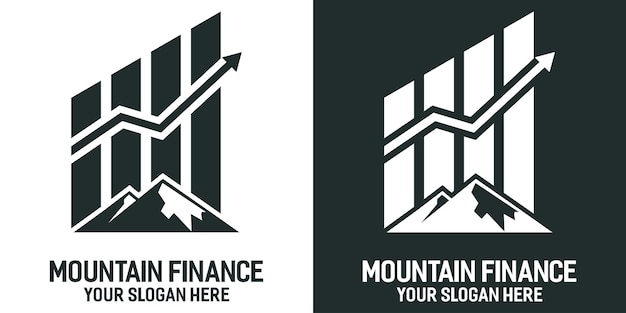 Vector resumen de la montaña y el logotipo de las finanzas