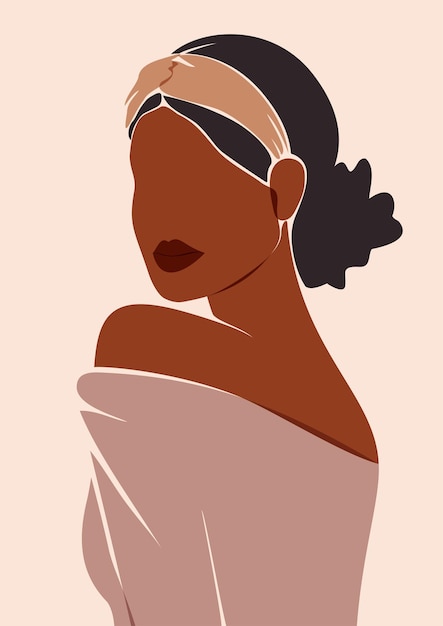 Vector retrato de una mujer negra