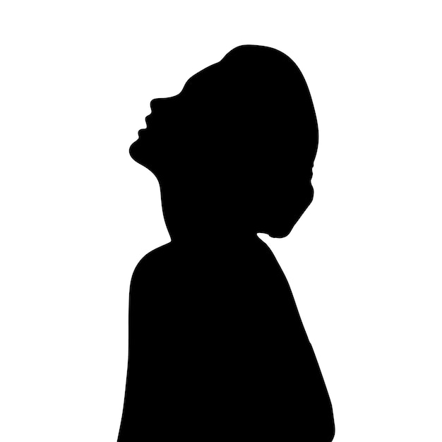 Vector retrato mujer silueta vector aislado