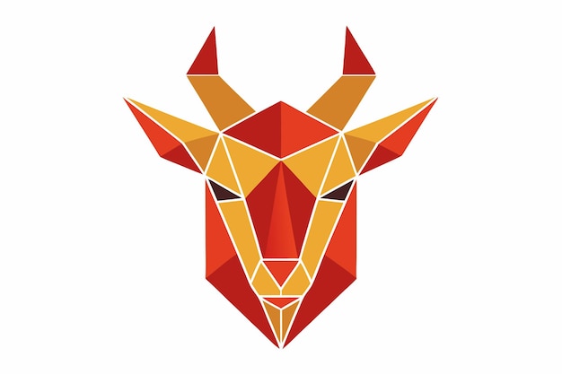 Vector de retratos geométricos de cabras sobre un fondo blanco