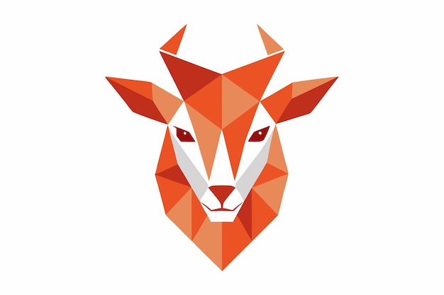 Vector de retratos geométricos de cabras sobre un fondo blanco
