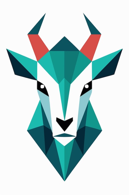Vector de retratos geométricos de cabras sobre un fondo blanco