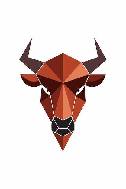 Vector de retratos de toro geométrico sobre un fondo blanco