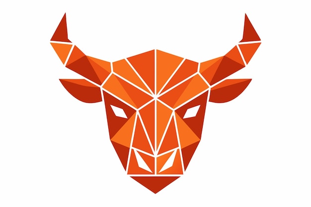 Vector de retratos de toro geométrico sobre un fondo blanco