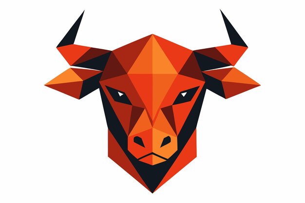 Vector de retratos de toro geométrico sobre un fondo blanco