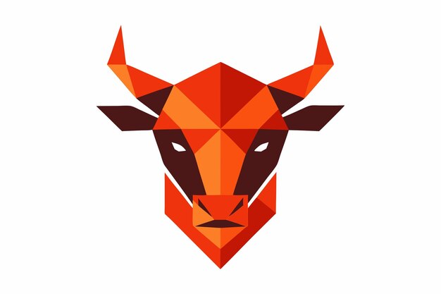 Vector de retratos de toro geométrico sobre un fondo blanco