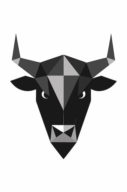 Vector de retratos de toro geométrico sobre un fondo blanco
