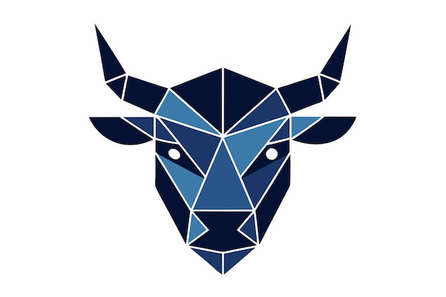 Vector de retratos de toro geométrico sobre un fondo blanco
