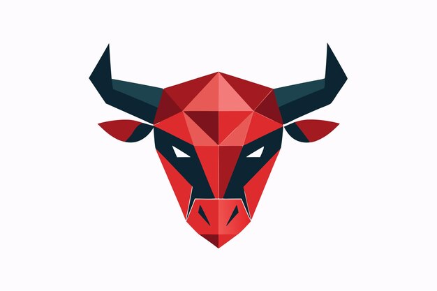 Vector de retratos de toro geométrico sobre un fondo blanco