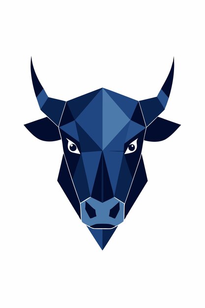 Vector de retratos de toro geométrico sobre un fondo blanco