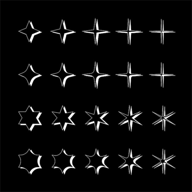 vector retro elementos de diseño futurista estrella Gráficos retro establecen tendencias de diseño de los años 80 y vintage