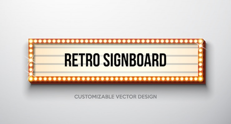 Vector vector retro letrero o ilustración lightbox