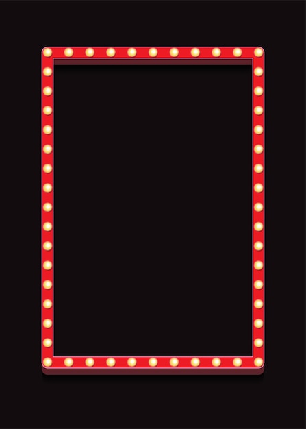 Vector retro lightbox marco plantilla estilo realista