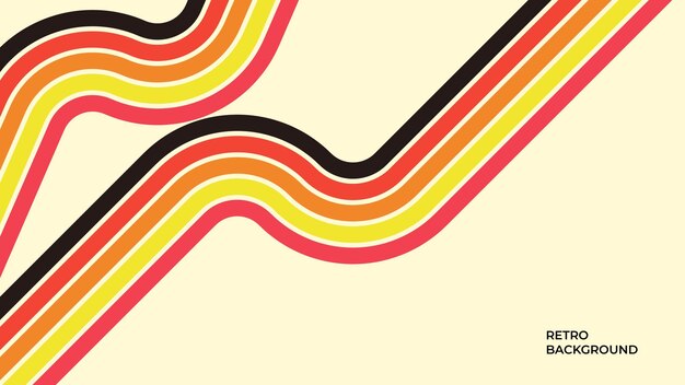 vector retro con línea de rayas de colores