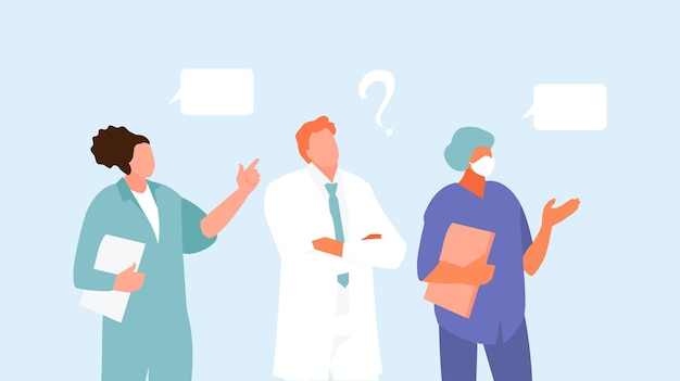 Vector de reunión de discusión de grupo de médicos