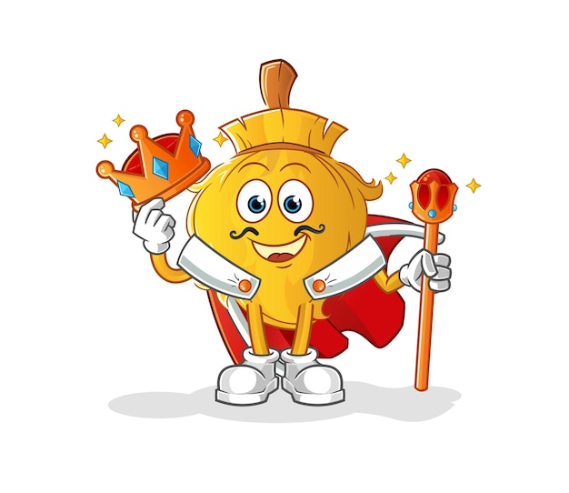 vector de rey de escoba. personaje animado