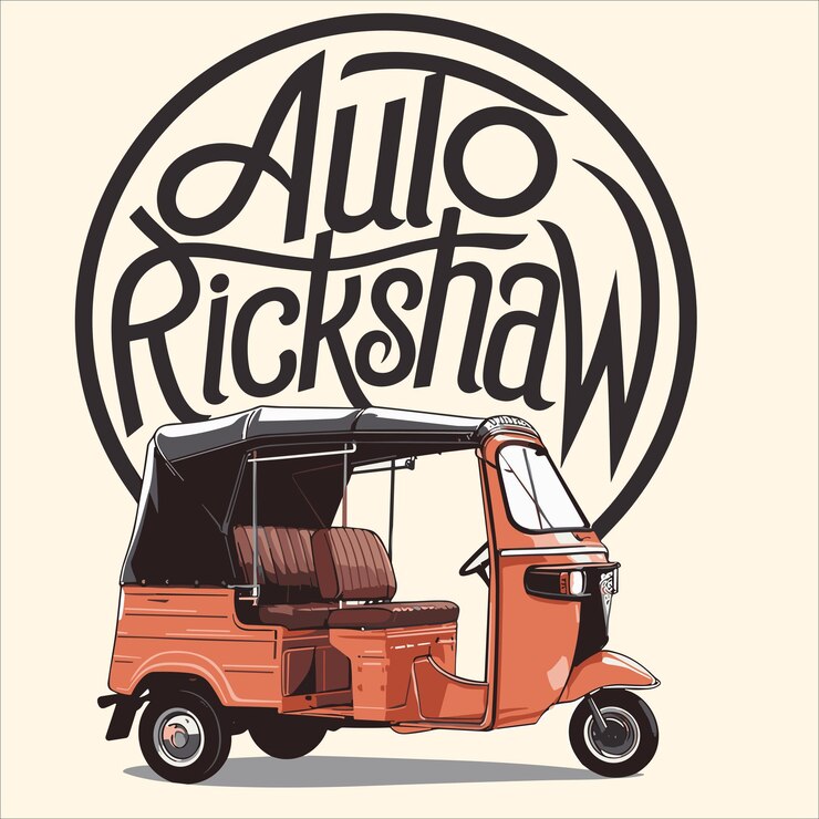 Vector vector de rickshaw automático