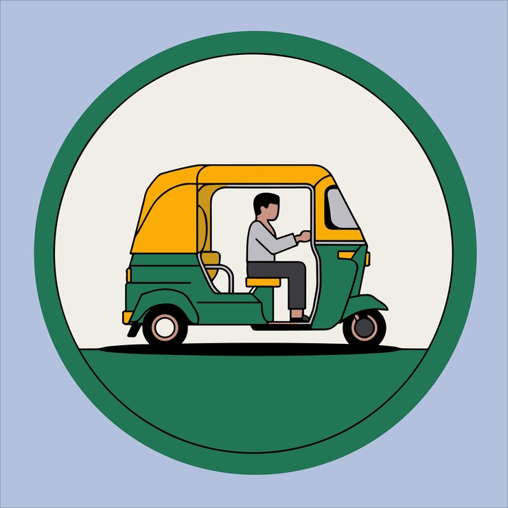 Vector el vector de los rickshaws automáticos de gnc