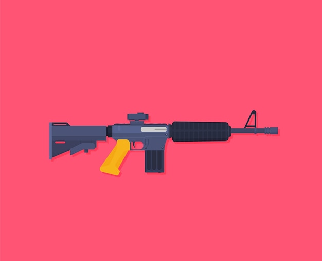 Vector de rifle de ilustración plana para diseño web